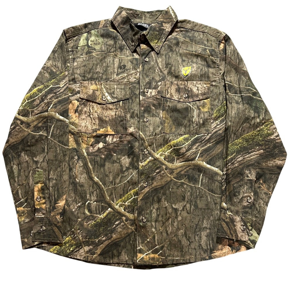 Shield Series Hunting Shirt Mens L Camo Mossy Oak S3 Scent Control Button Down